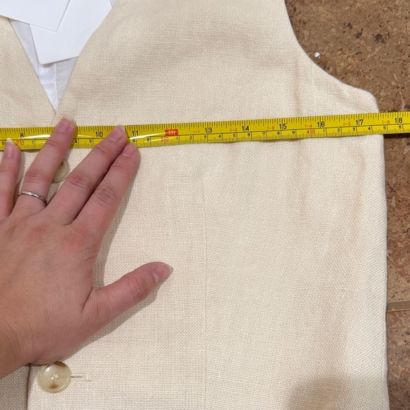 New A.L.C. Maxwell Linen & Cotton Vest Sz 6 Neutral Closet Staple Minimalist - Picture 8 of 10
